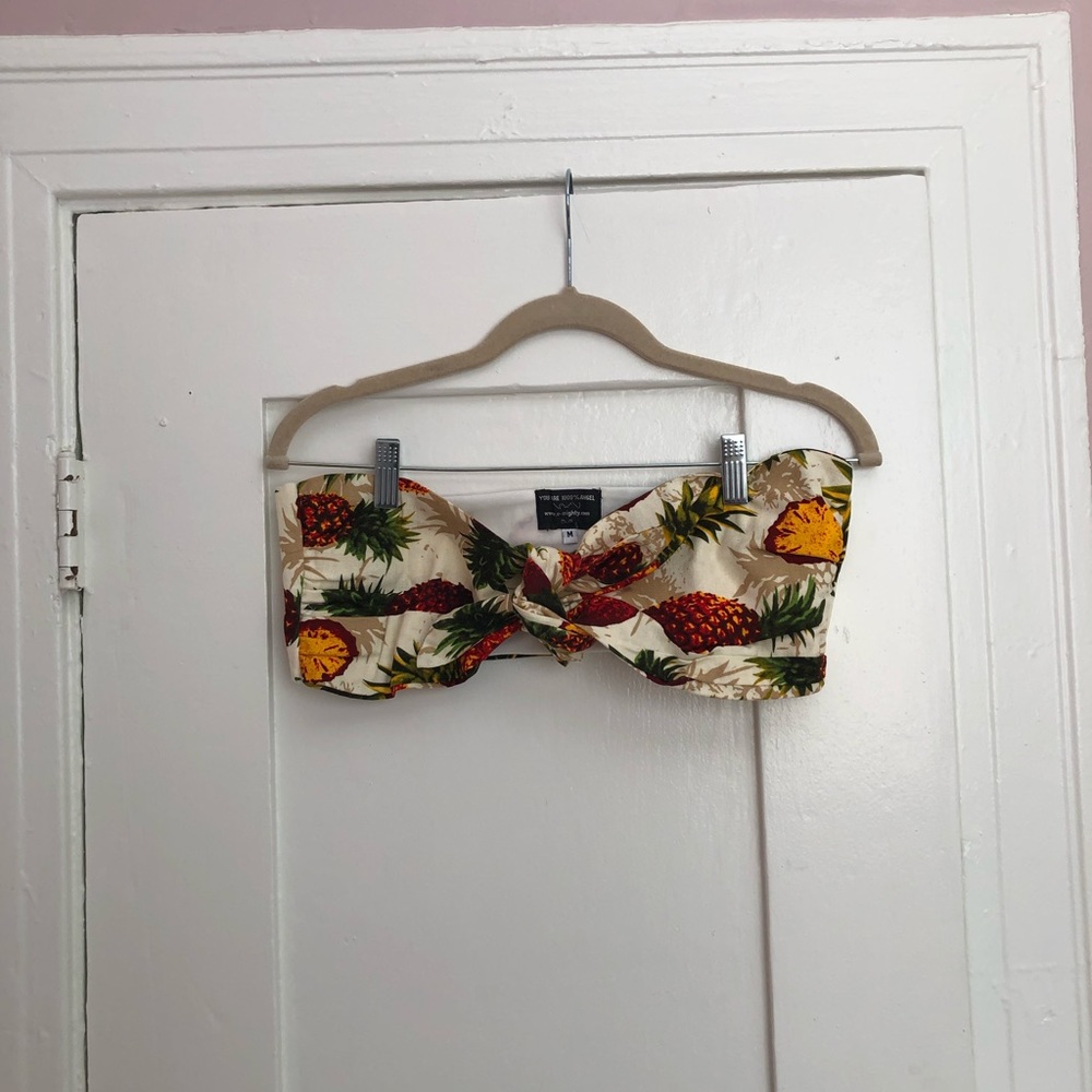 o-mighty pineapple bandeau top NWOT